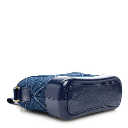 Chanel Denim Calfskin Quilted Small Gabrielle Logo Hobo Blue 4 of 10