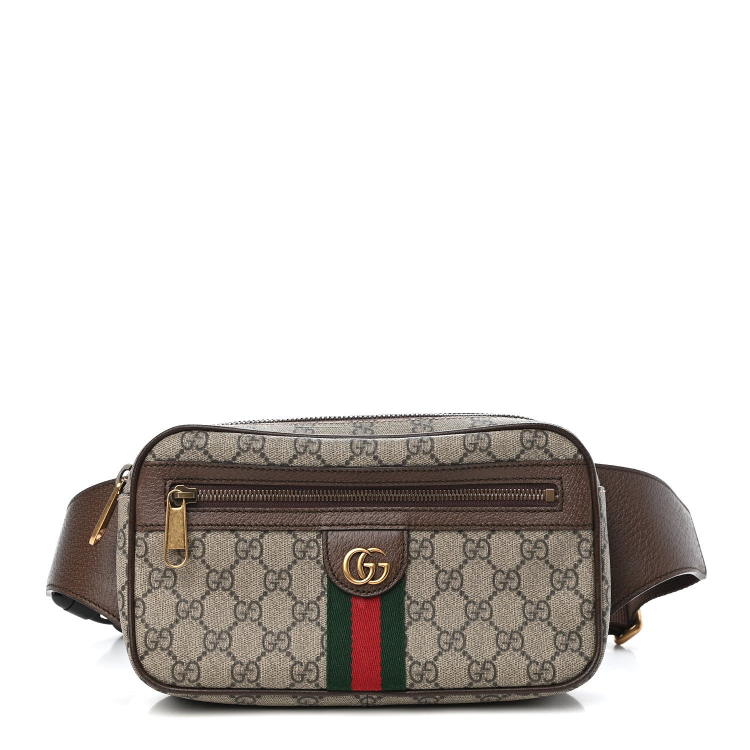Gucci Soft GG Supreme Monogram Medium Ophidia Belt Bag Dark Brown 1 of 10