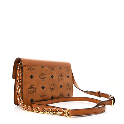 MCM Visetos Mini Diamond Shoulder Bag Cognac 3 of 10