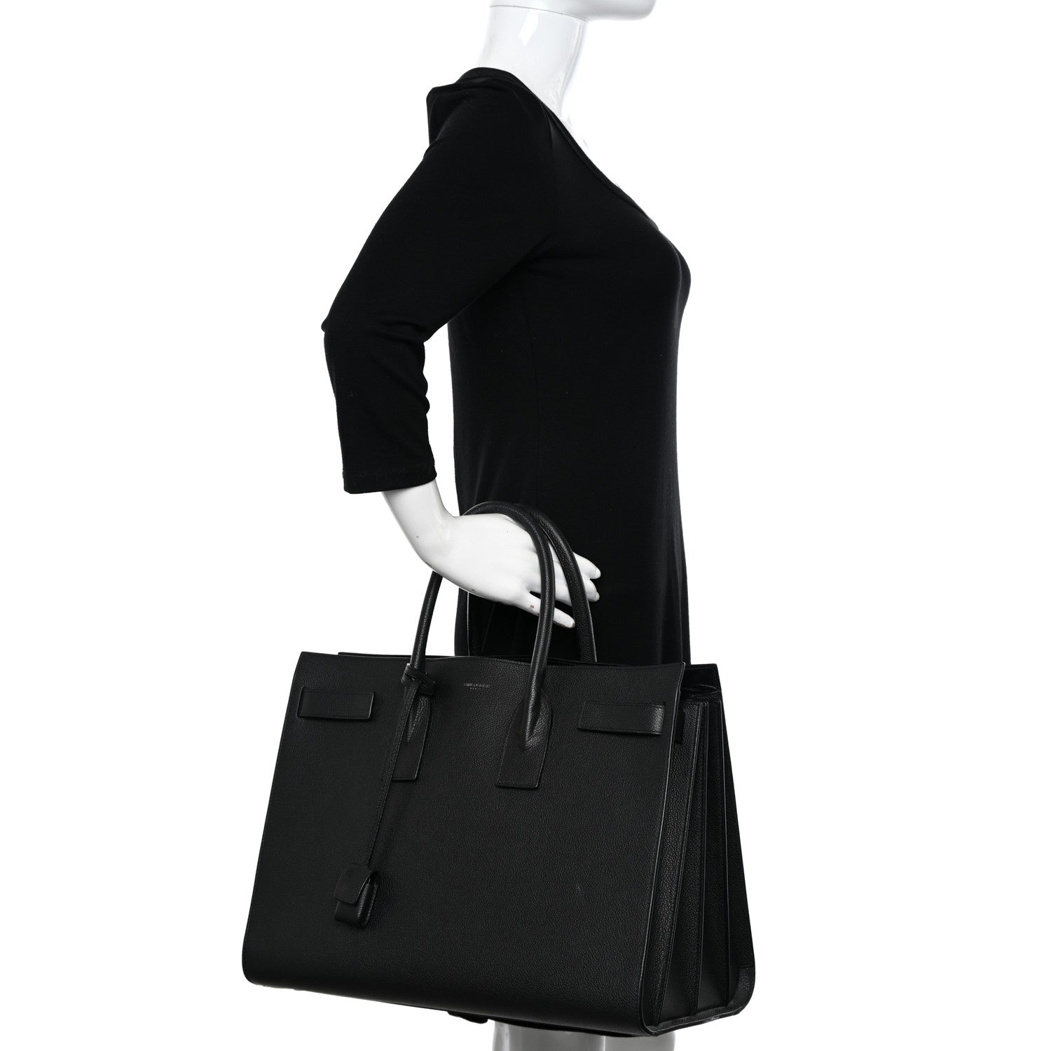 Saint Laurent Grained Calfskin Large Sac De Jour Carryall Black 2 of 20