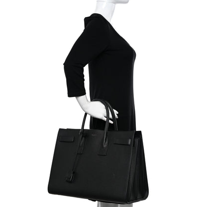 Saint Laurent Grained Calfskin Large Sac De Jour Carryall Black 2 of 20