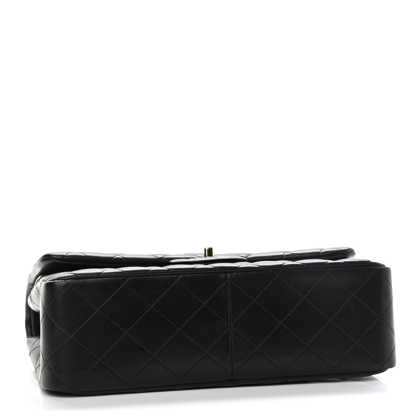 Lambskin Quilted Jumbo Double Flap Black