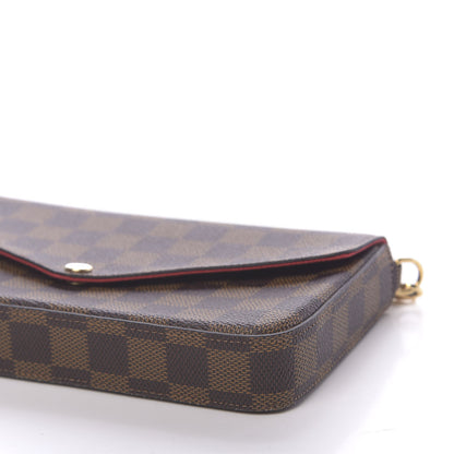 Louis Vuitton Damier Ebene Pochette Felicie Chain Wallet 12 of 13
