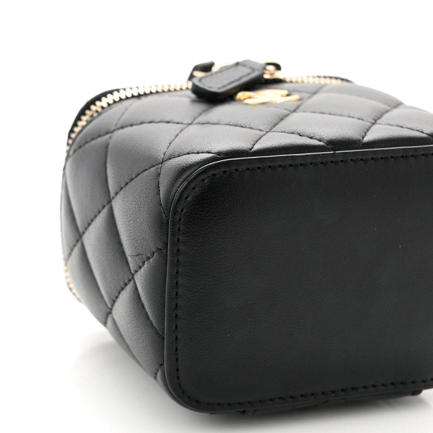 Chanel Lambskin Quilted Mini Pearl Crush Vanity Case With Chain Black 9 of 11