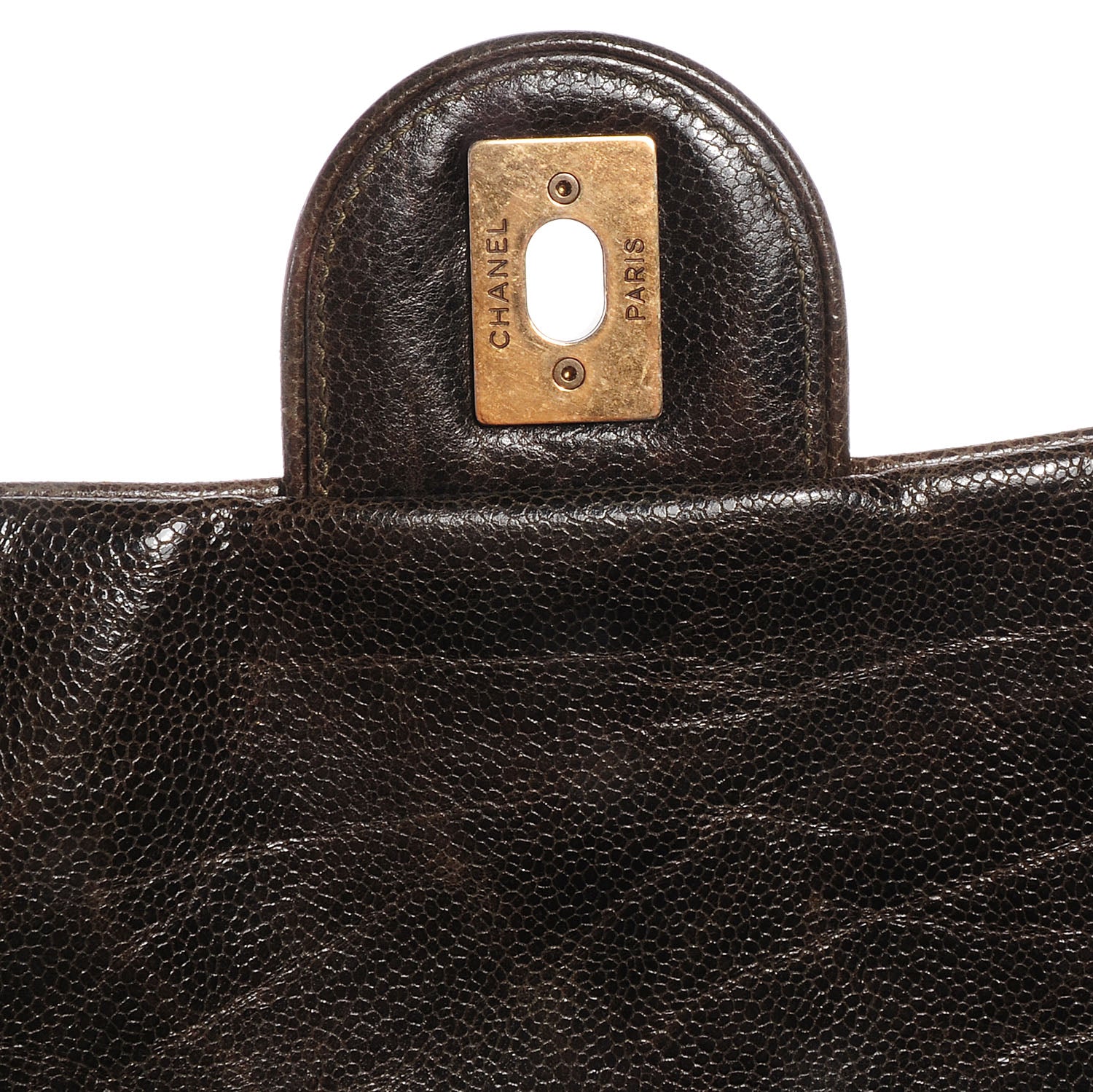 Chanel Crumpled Grained Calfskin Maxi Shiva Flap Khaki 5 of 9