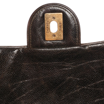 Chanel Crumpled Grained Calfskin Maxi Shiva Flap Khaki 5 of 9