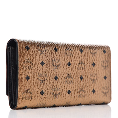 MCM Metallic Visetos Continental Flap Wallet Gold 3 of 7