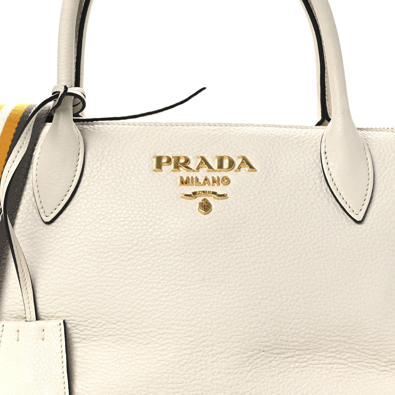 Prada Vitello Daino Zip Top Handle Tote Bianco 9 of 12