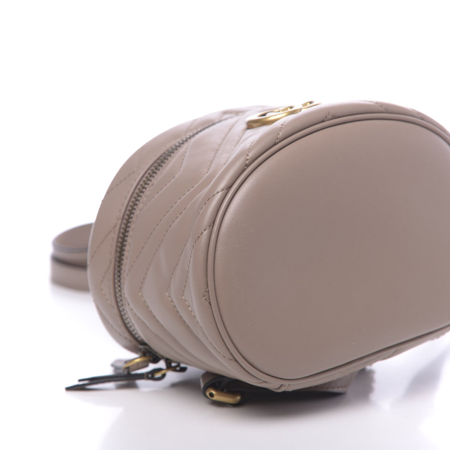 Gucci Calfskin Matelasse Mini GG Marmont Round Backpack Porcelain Rose 7 of 9