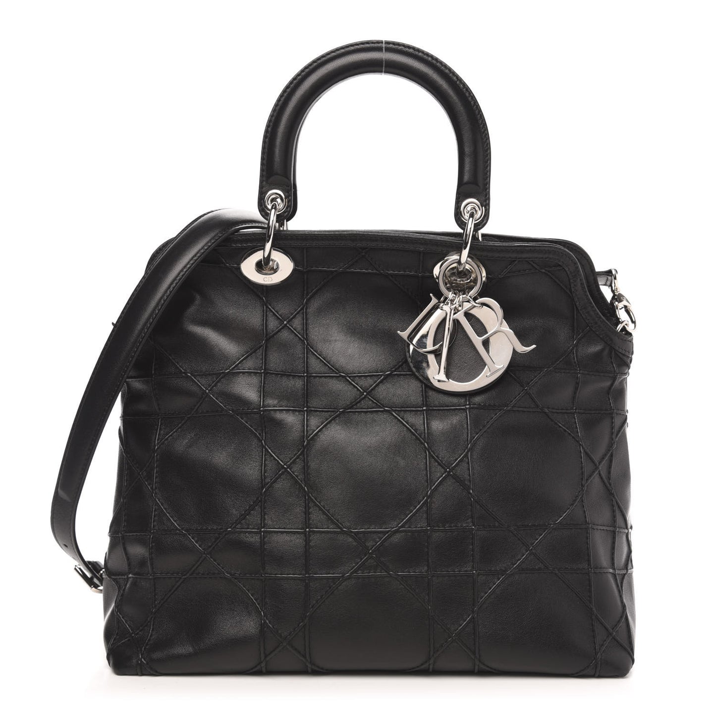 Lambskin Cannage Medium Granville Tote Black
