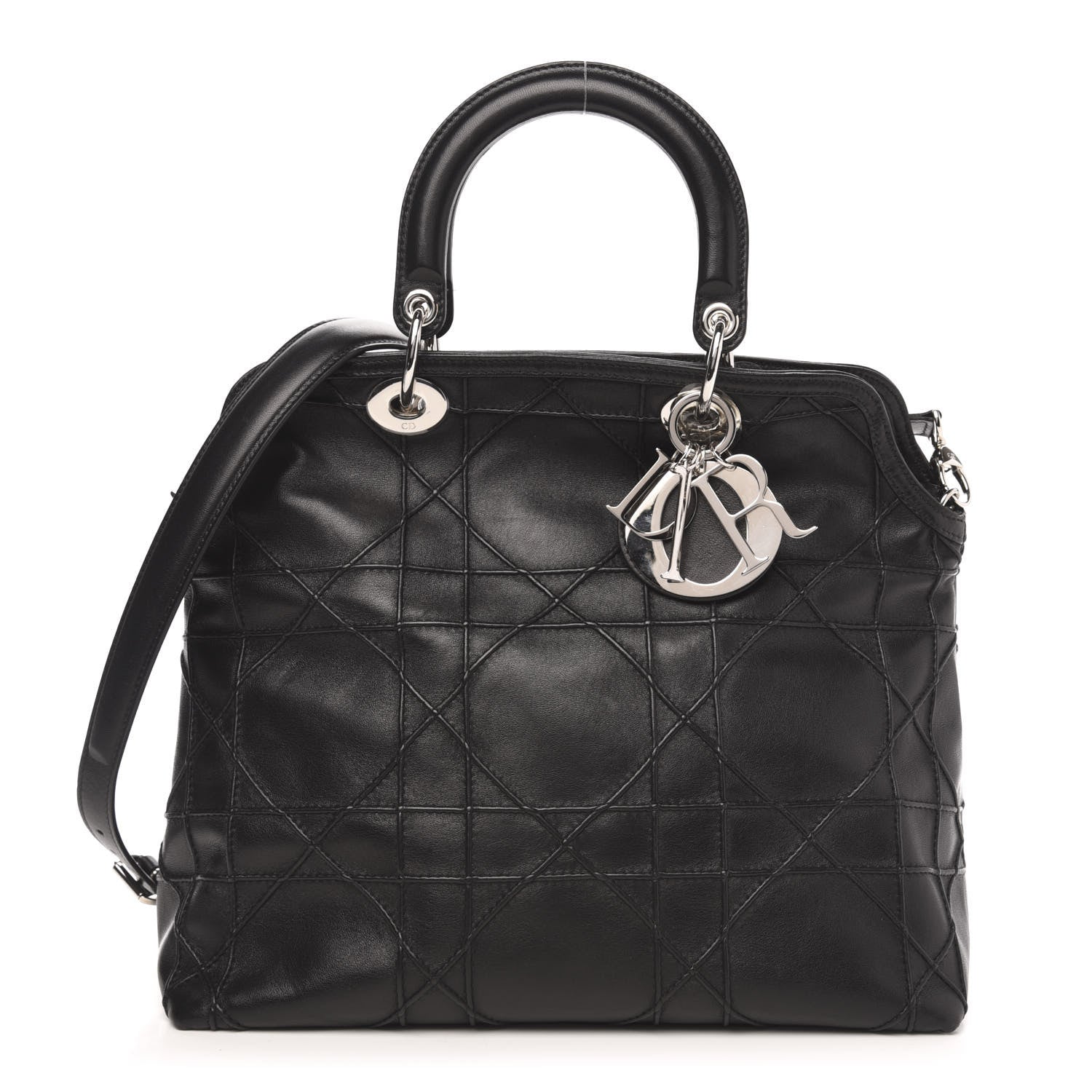 Christian Dior Lambskin Cannage Medium Granville Tote Black 1 of 11