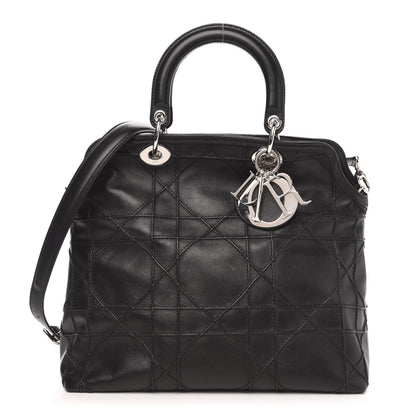 Christian Dior Lambskin Cannage Medium Granville Tote Black 1 of 11