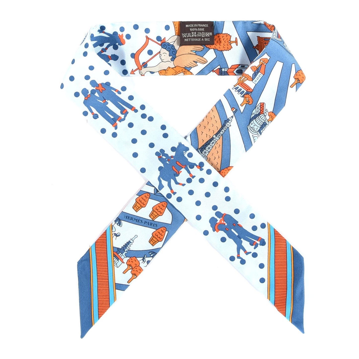 Silk Les Nouveaux Amoureux de Paris Twilly Ciel Blue Jean Orange