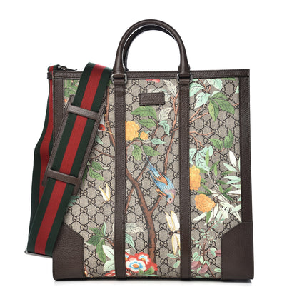 Gucci GG Supreme Monogram Tian Web Vertical Tote Beige Multicolor New Acero 1 of 11