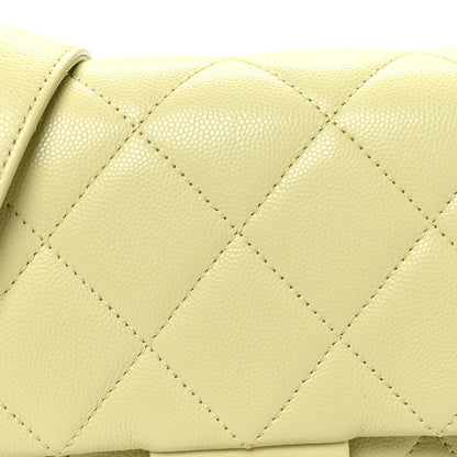 Chanel Shiny Caviar Quilted Mini Chain Messenger Flap Bag Yellow 8 of 10
