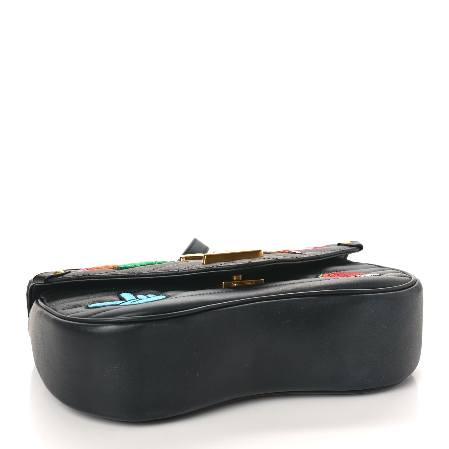 Calfskin Embroidered New Wave Chain MM Black
