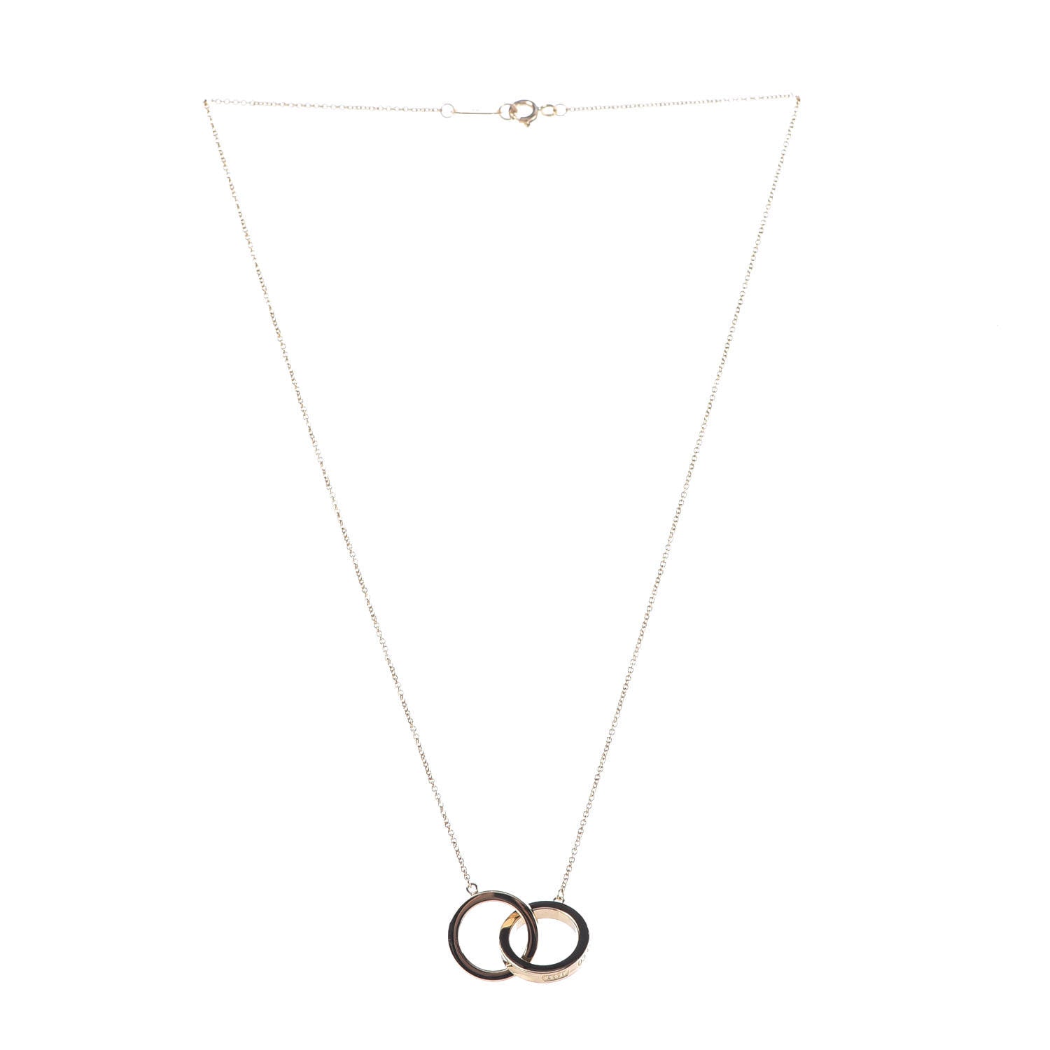 Tiffany 18K Yellow Gold 1837 Interlocking Circles Pendant Necklace 3 of 7