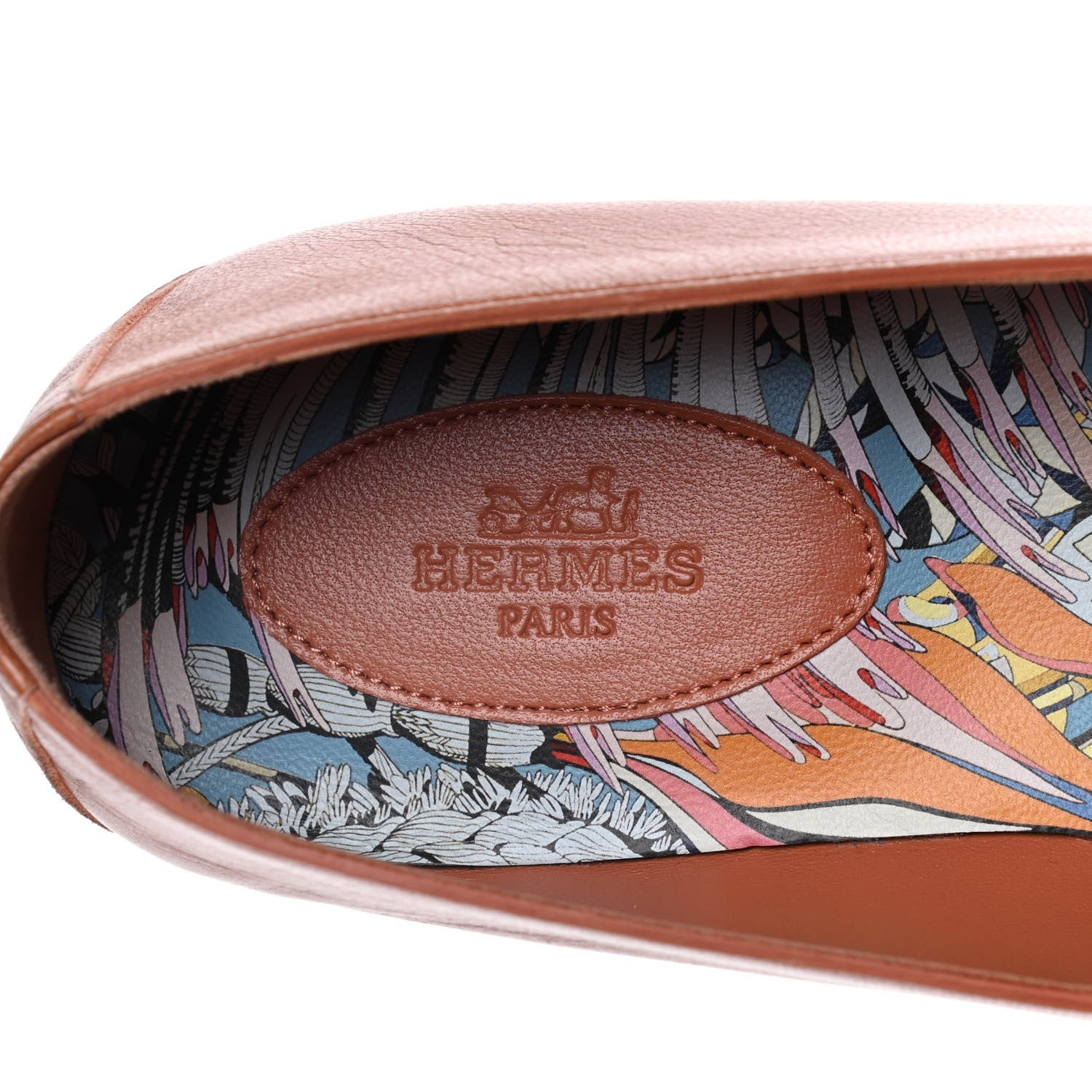 Hermes Goatskin Womens Ancora Moccasin Loafers 39 Rose Bubinga 7 of 13