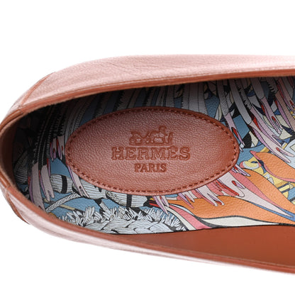 Hermes Goatskin Womens Ancora Moccasin Loafers 39 Rose Bubinga 7 of 13