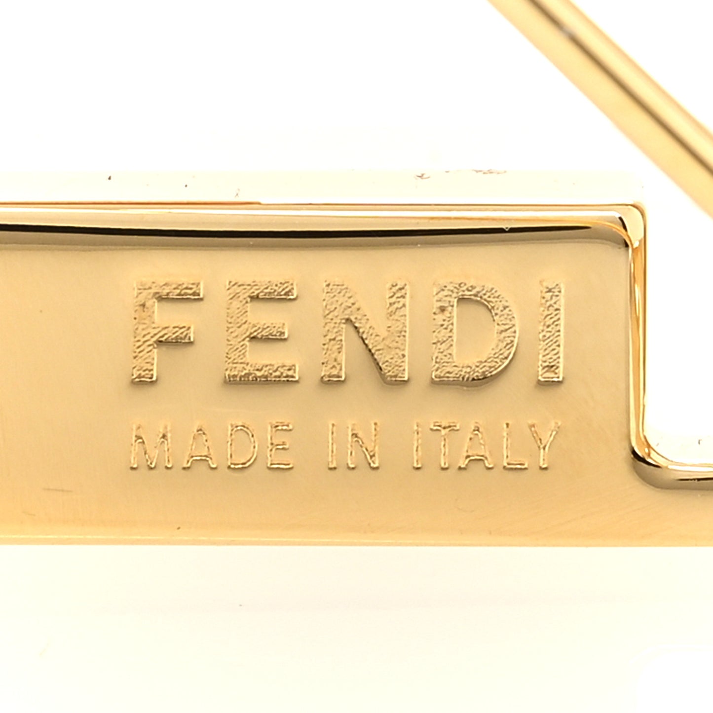 Metal Enamel Fendi Forever Brooch Black Gold