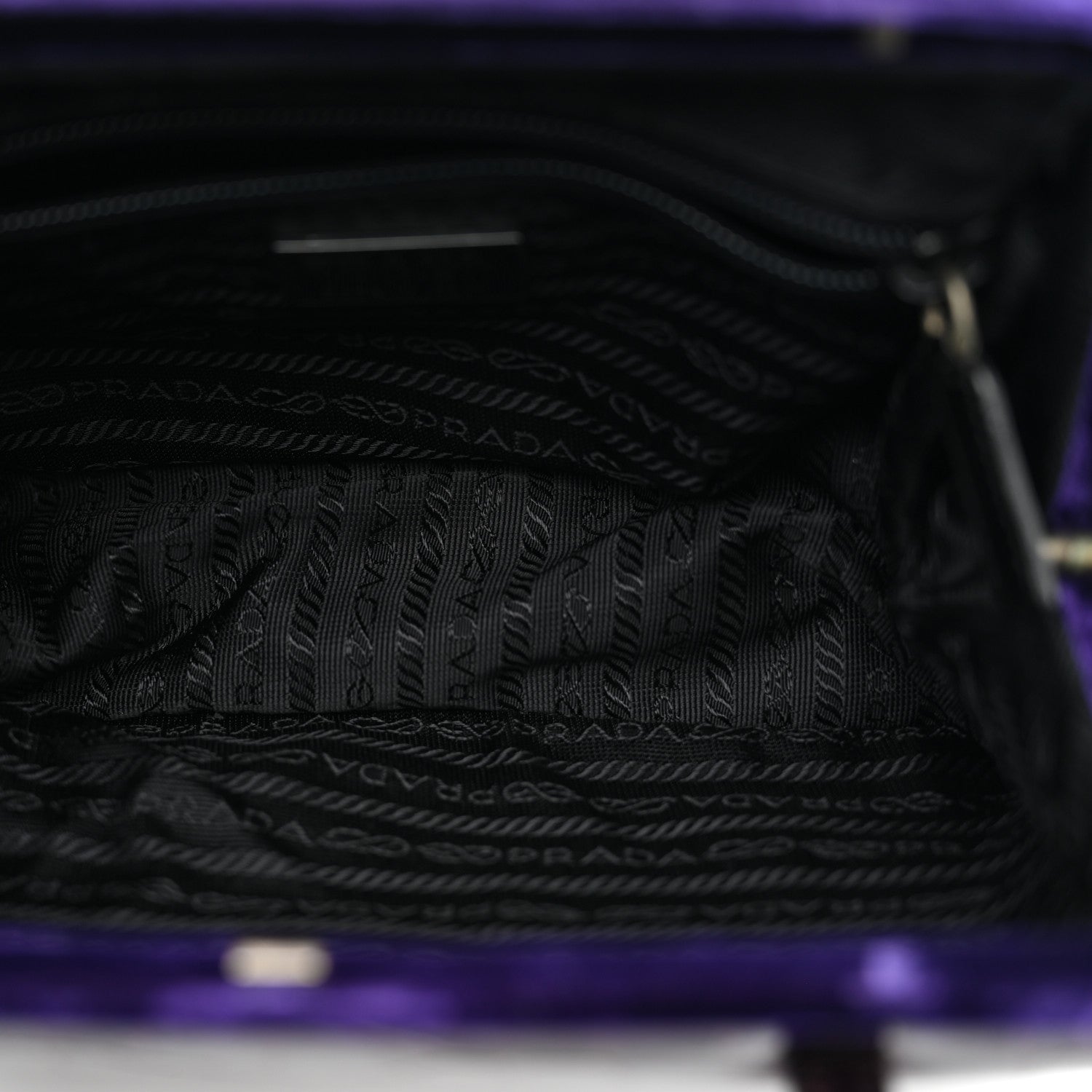 Prada Crocodile Velvet Frame Bag Purple 5 of 10