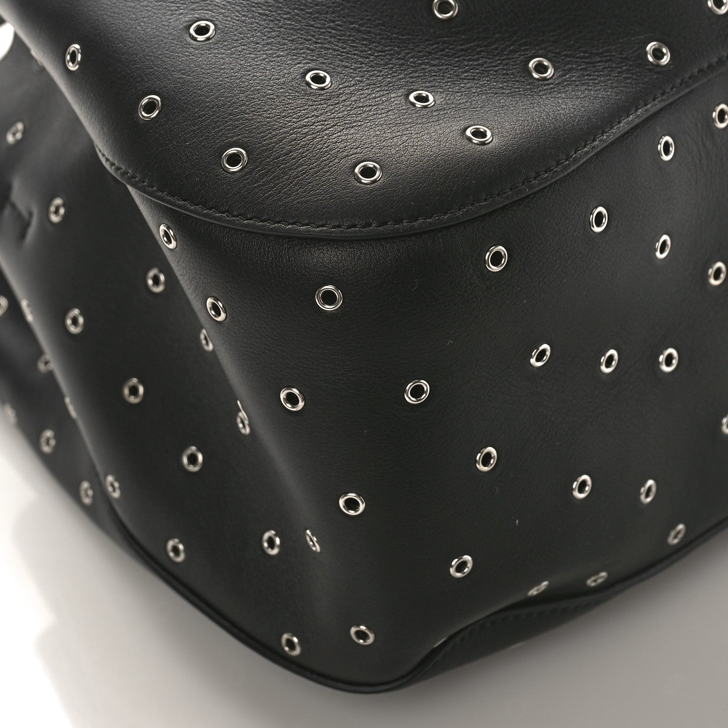 Alaia Calfskin Grommet Rose-Marie 28 Bag Black 6 of 8
