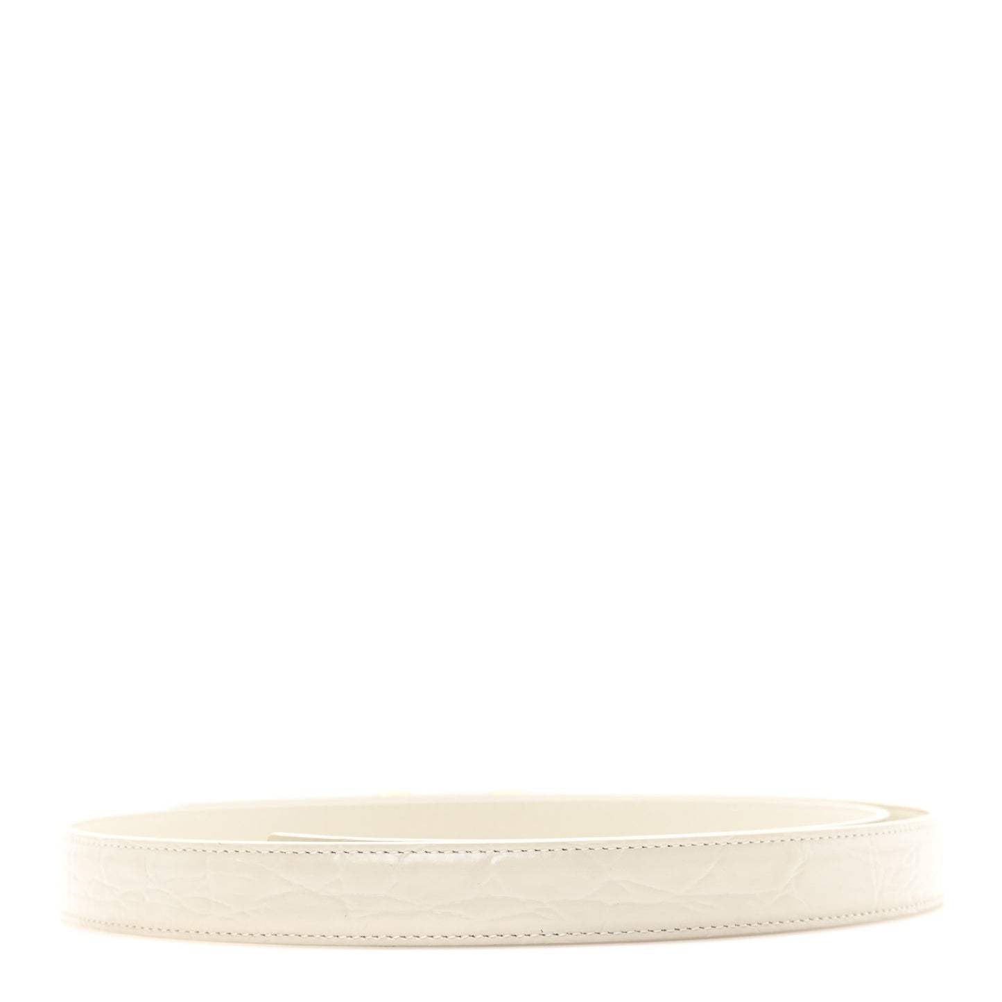 Calfskin Crocodile Embossed Maillon Belt 90 36 Crema Soft