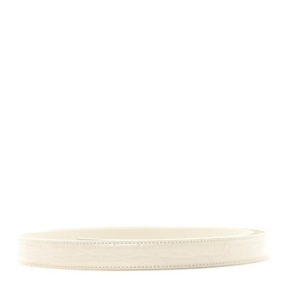 Saint Laurent Calfskin Crocodile Embossed Maillon Belt 90 36 Crema Soft 2 of 5