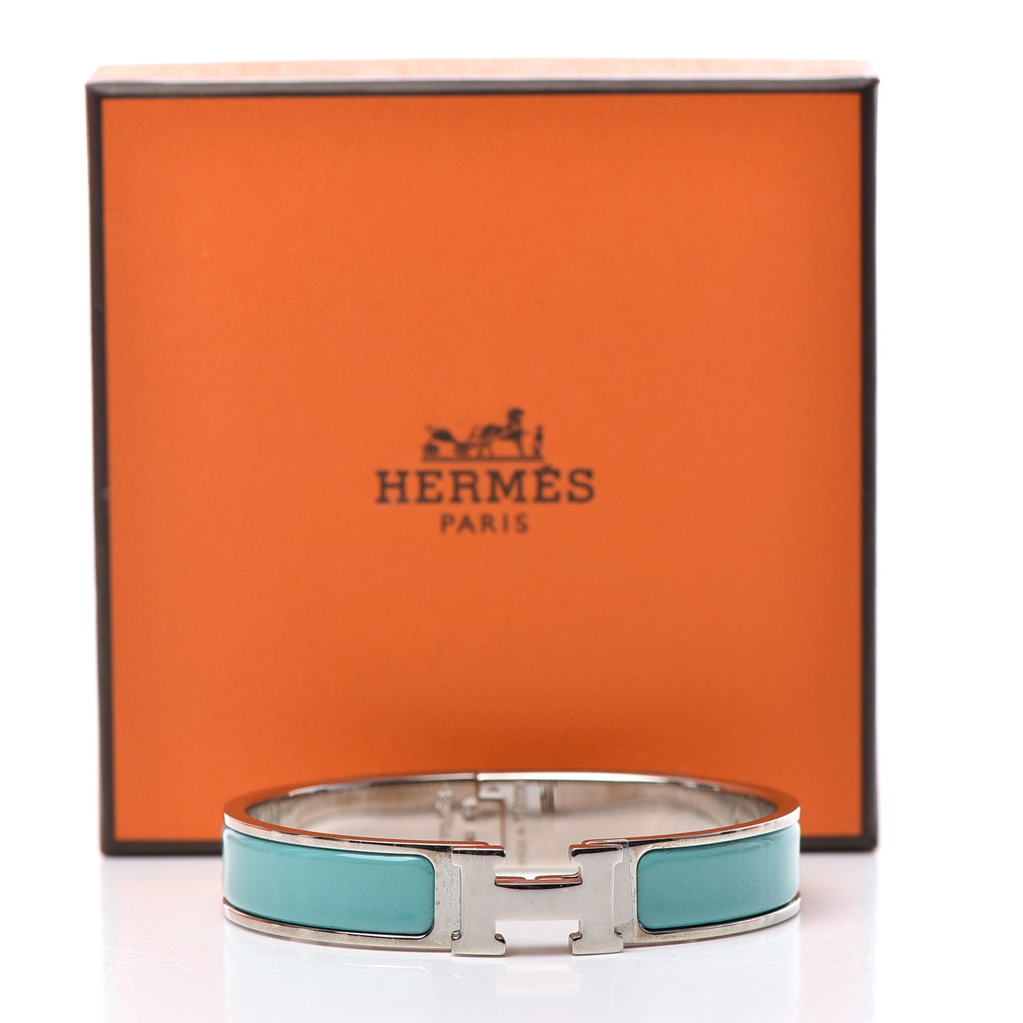 Enamel Narrow Clic Clac H Bracelet GM Lagon