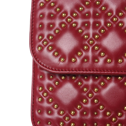 Christian Dior Lambskin Cannage Studded Large Dioraddict Flap Bag Red 10 of 11