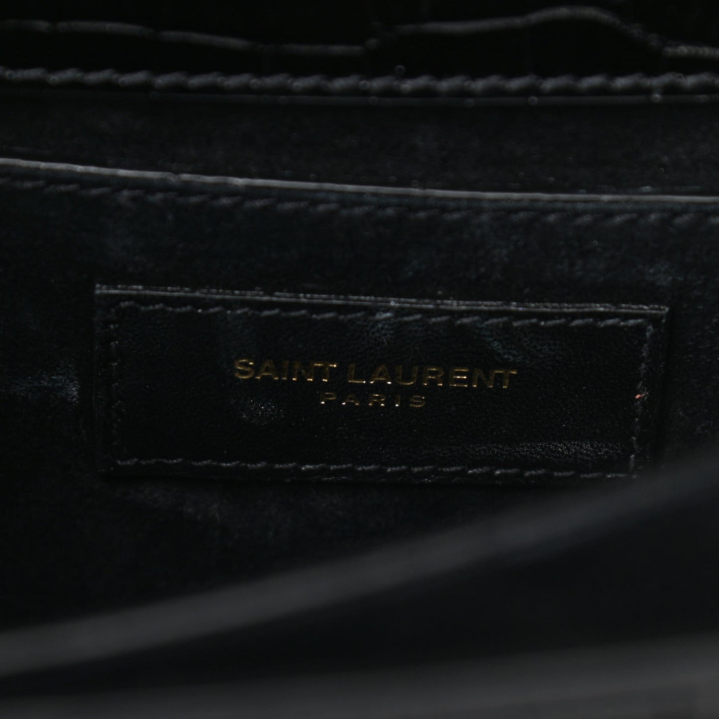 Calfskin Crocodile Embossed Medium Monogram Sunset Black