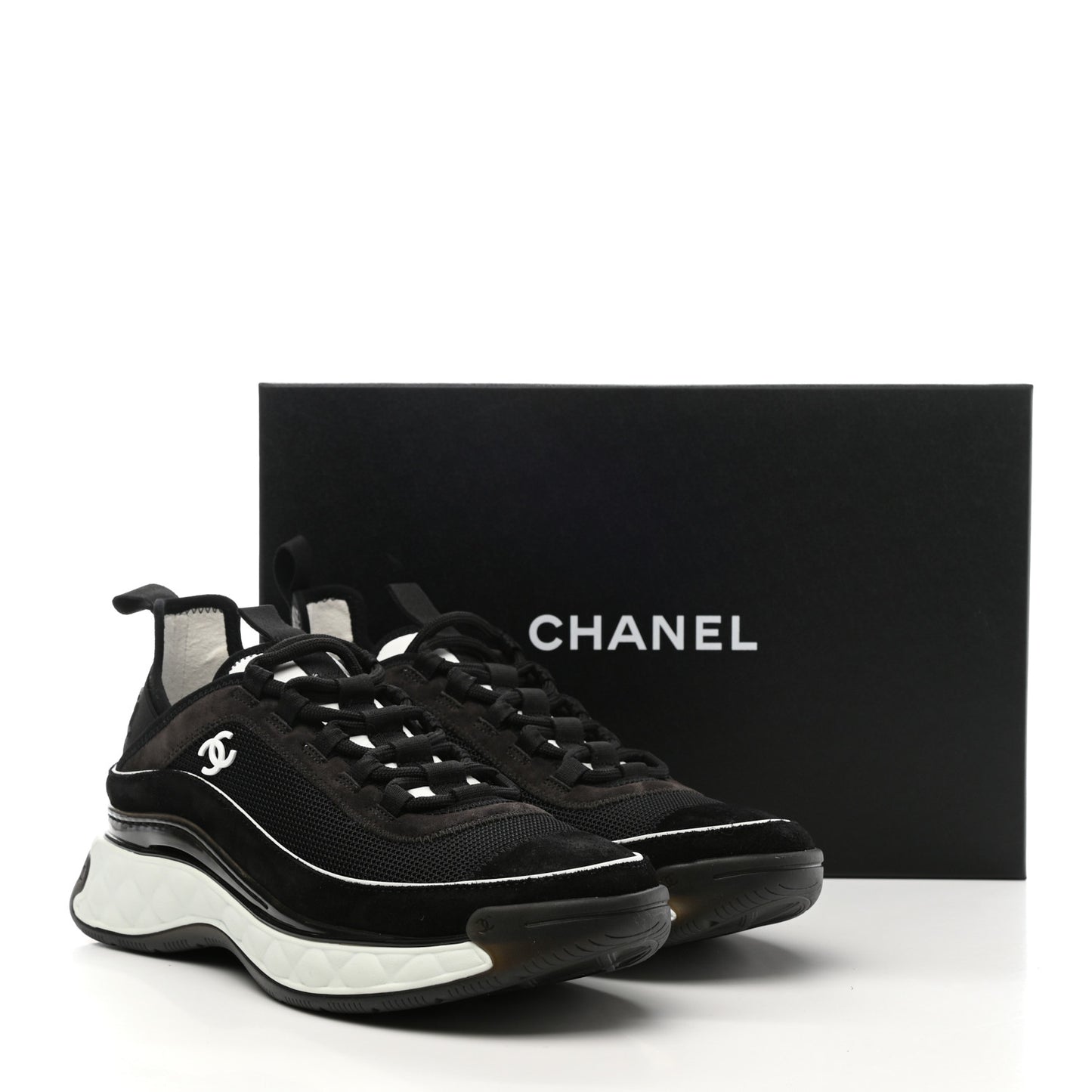 Fabric Suede CC Sneakers 39.5 Black Dark Grey