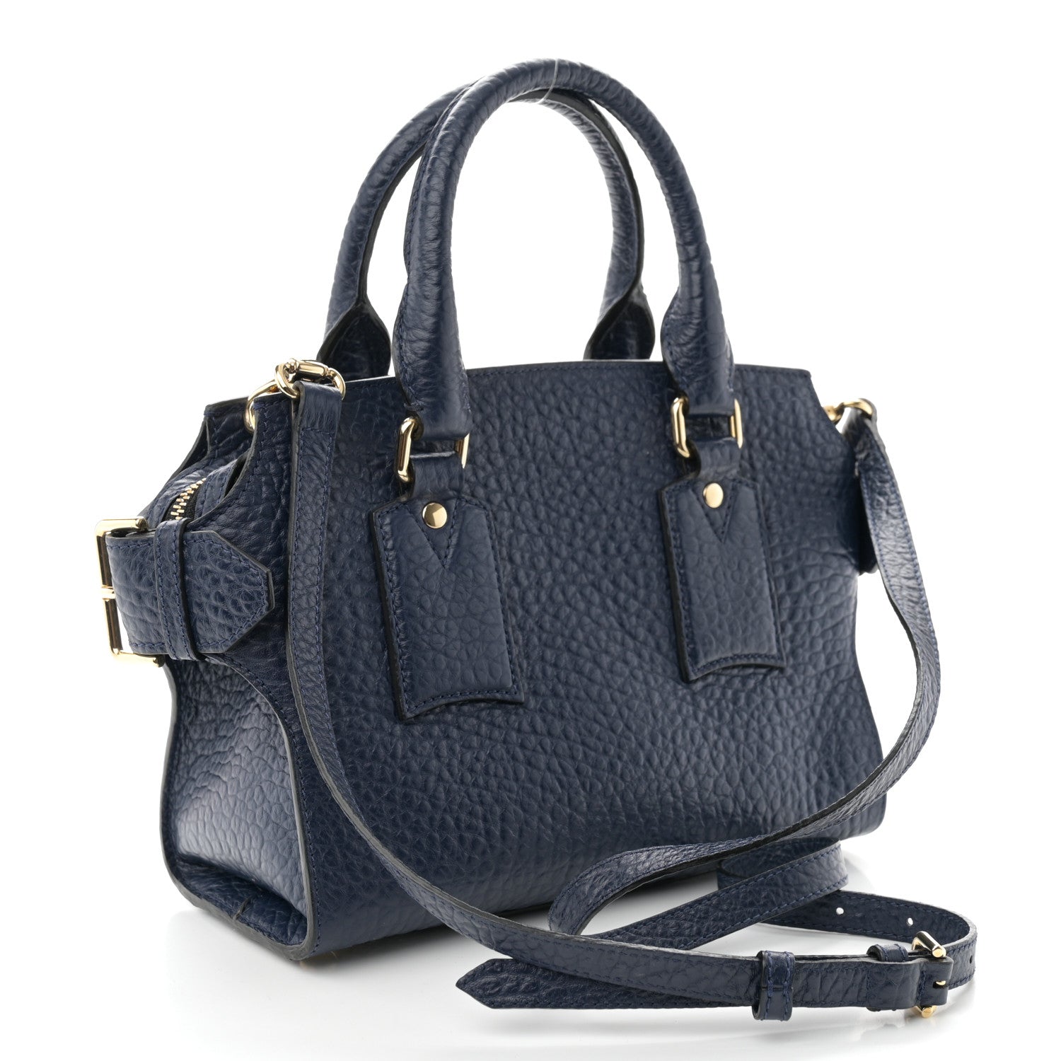 Burberry Signature Grain Small Clifton Bag Navy Blue 3 of 10