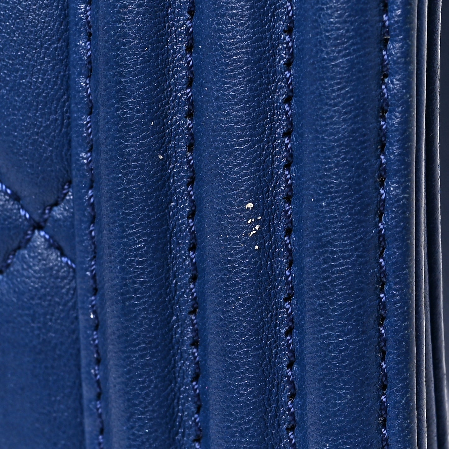 Lambskin Quilted New Medium Boy Flap Blue