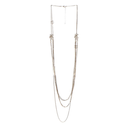 Chanel Crystal Pearl CC Long Multistrand Necklace Light Gold 3 of 7
