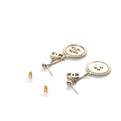 Chanel Hammered CC Dangle Earrings Gold 4 of 6