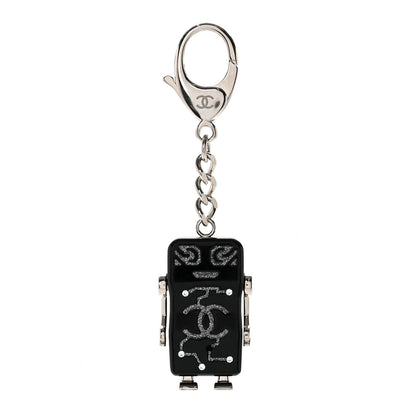Chanel Resin Crystal CC Robot Bag Charm Black 1 of 3