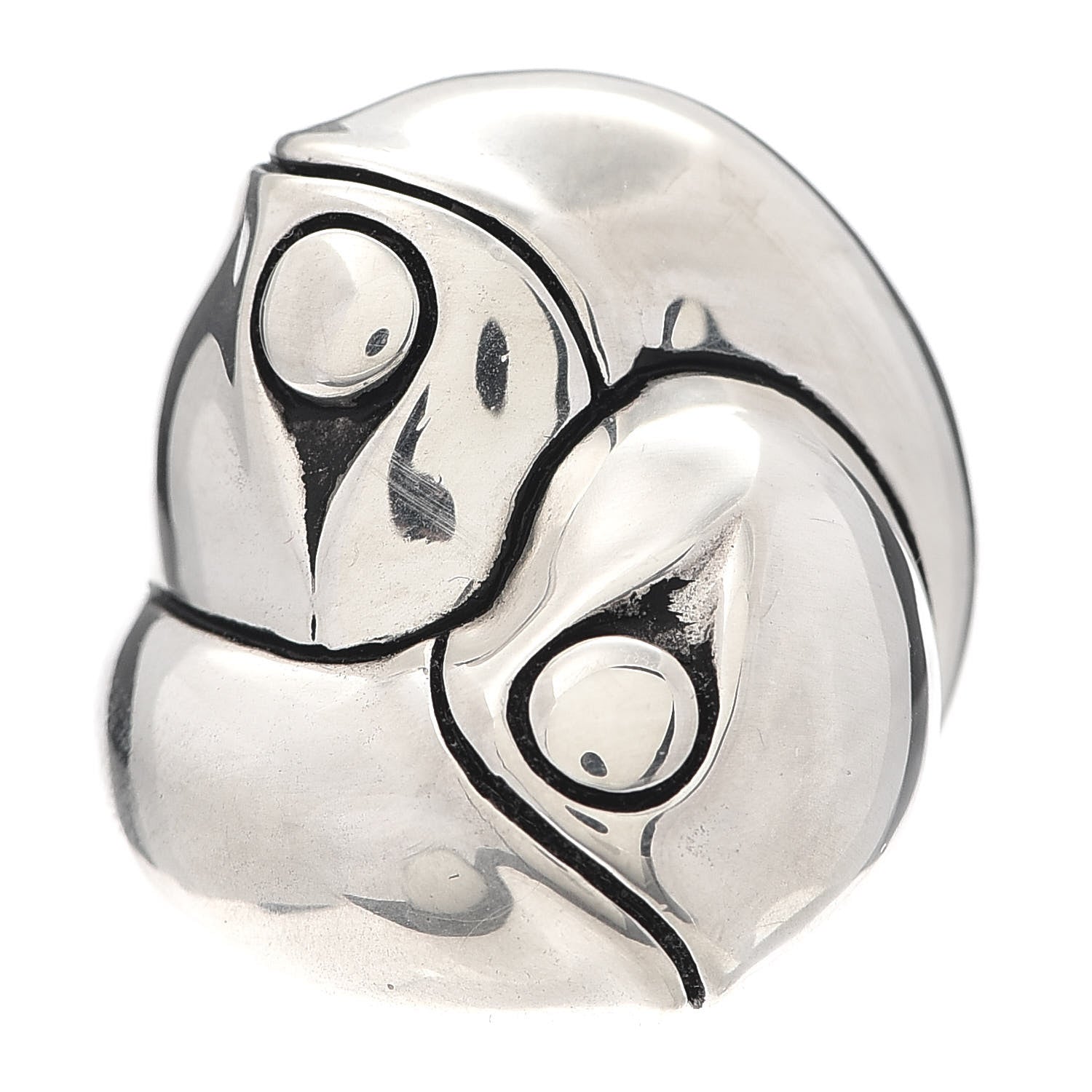 John Hardy Sterling Silver Bamboo Twist Ring 53 6.25 1 of 5