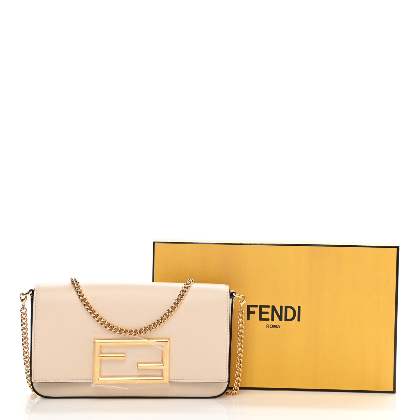 Vitello Palmellato Wallet on Chain with Pouches Camelia