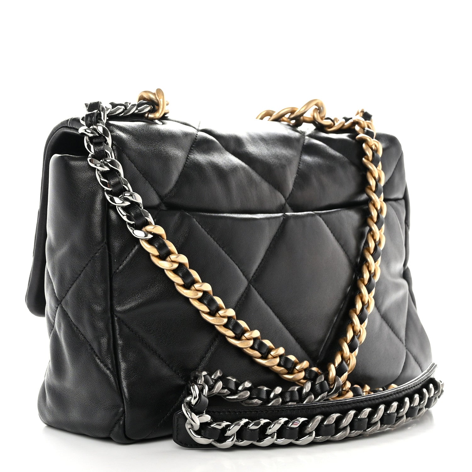 Chanel Lambskin Quilted Large Chanel 19 Flap Black 3 of 10