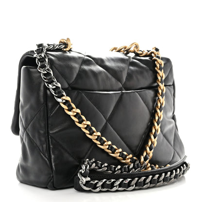 Chanel Lambskin Quilted Large Chanel 19 Flap Black 3 of 10