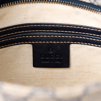 Gucci GG Supreme Monogram Small Flat Side Zip Messenger Bag Beige Blue 7 of 17