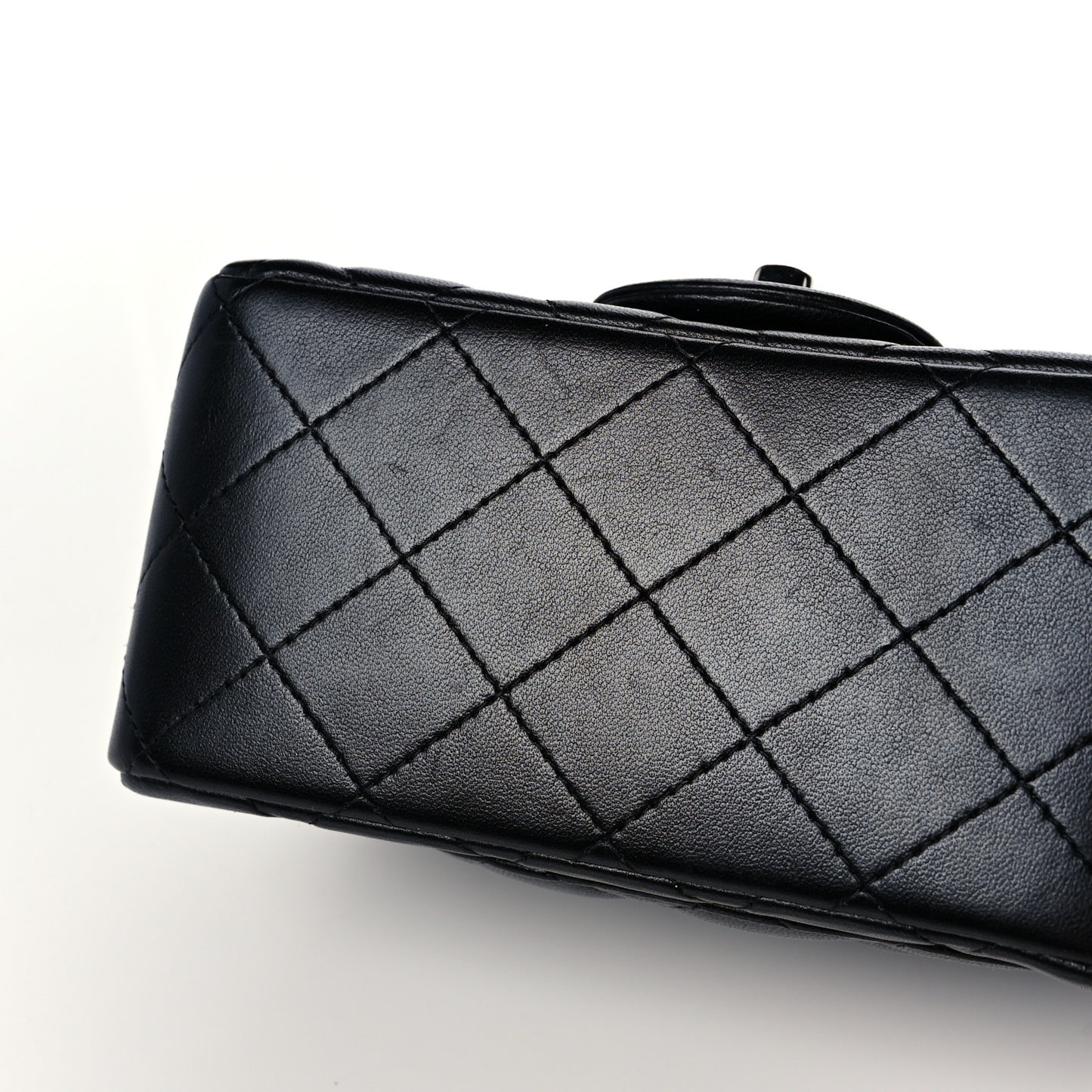 Lambskin Quilted Mini Square Flap Black