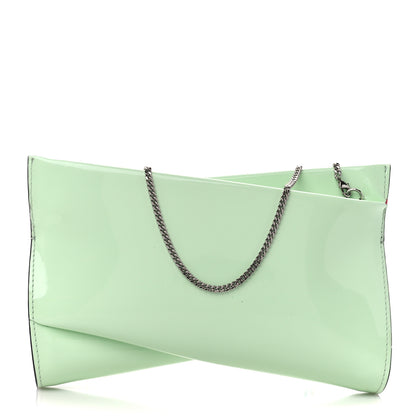 Christian Louboutin Patent Small Loubi Twist Zip Chain Clutch Bag Studio Green 1 of 10
