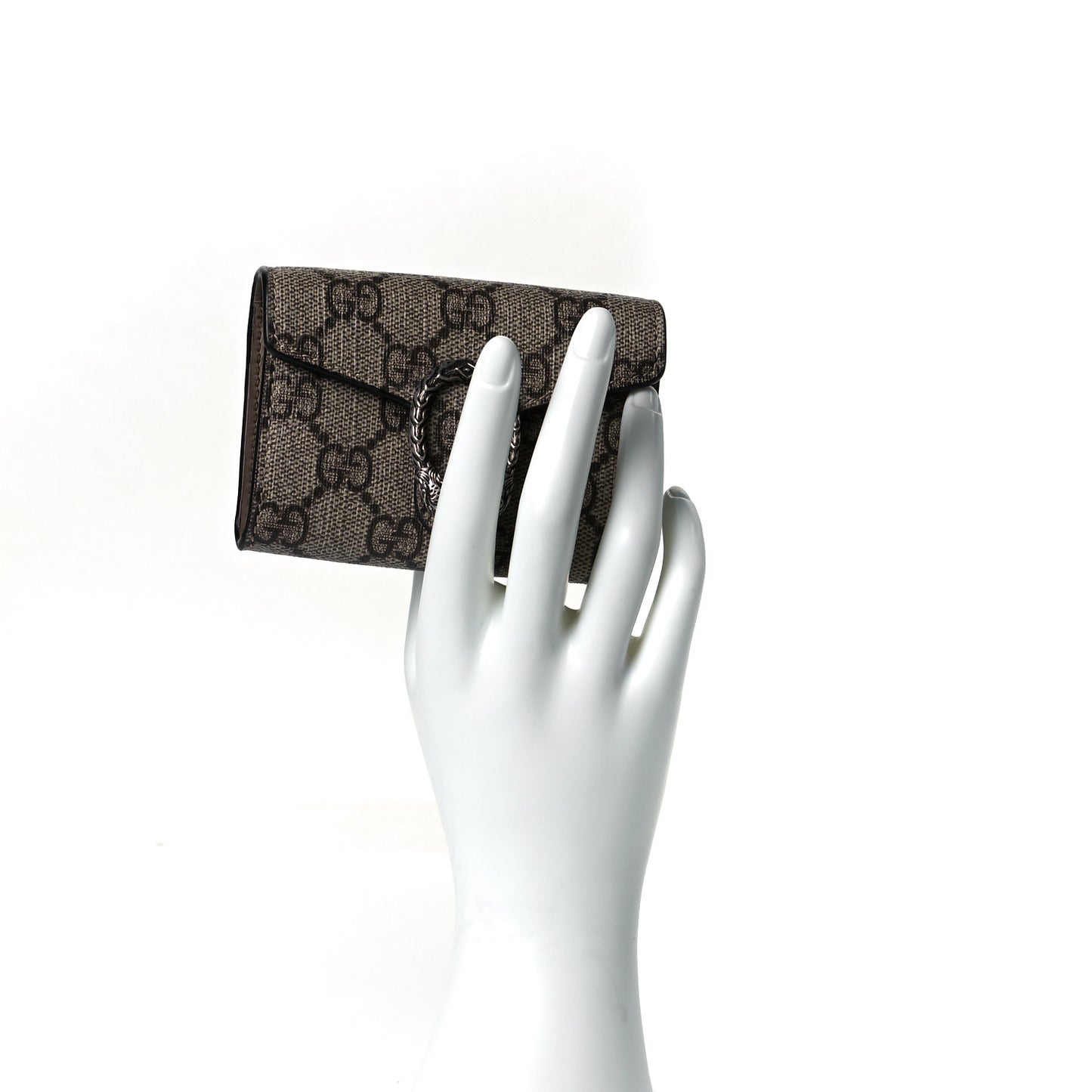 GG Supreme Monogram Dionysus Coin Purse Taupe