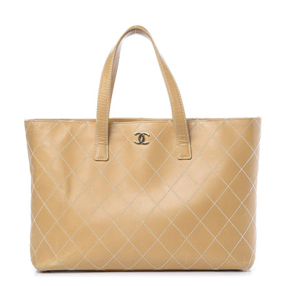 Chanel Calfskin Contrast Stitch Surpique Tote Beige 1 of 22