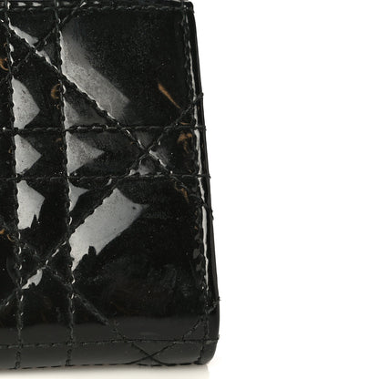 Christian Dior Patent Cannage Lady Dior Rendezvous Wallet On Chain Black 8 of 18