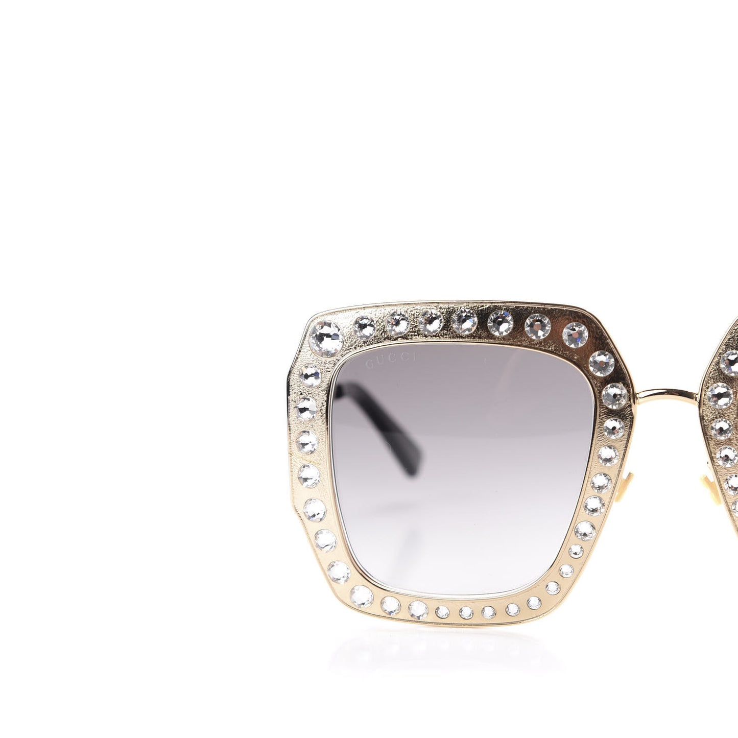 Metal Acetate Crystal Oversize GG0115S Sunglasses Gold
