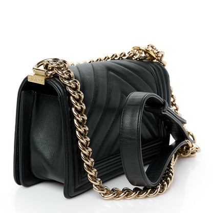 Chanel Lambskin Chevron Quilted Small Boy Flap Black 3 of 10