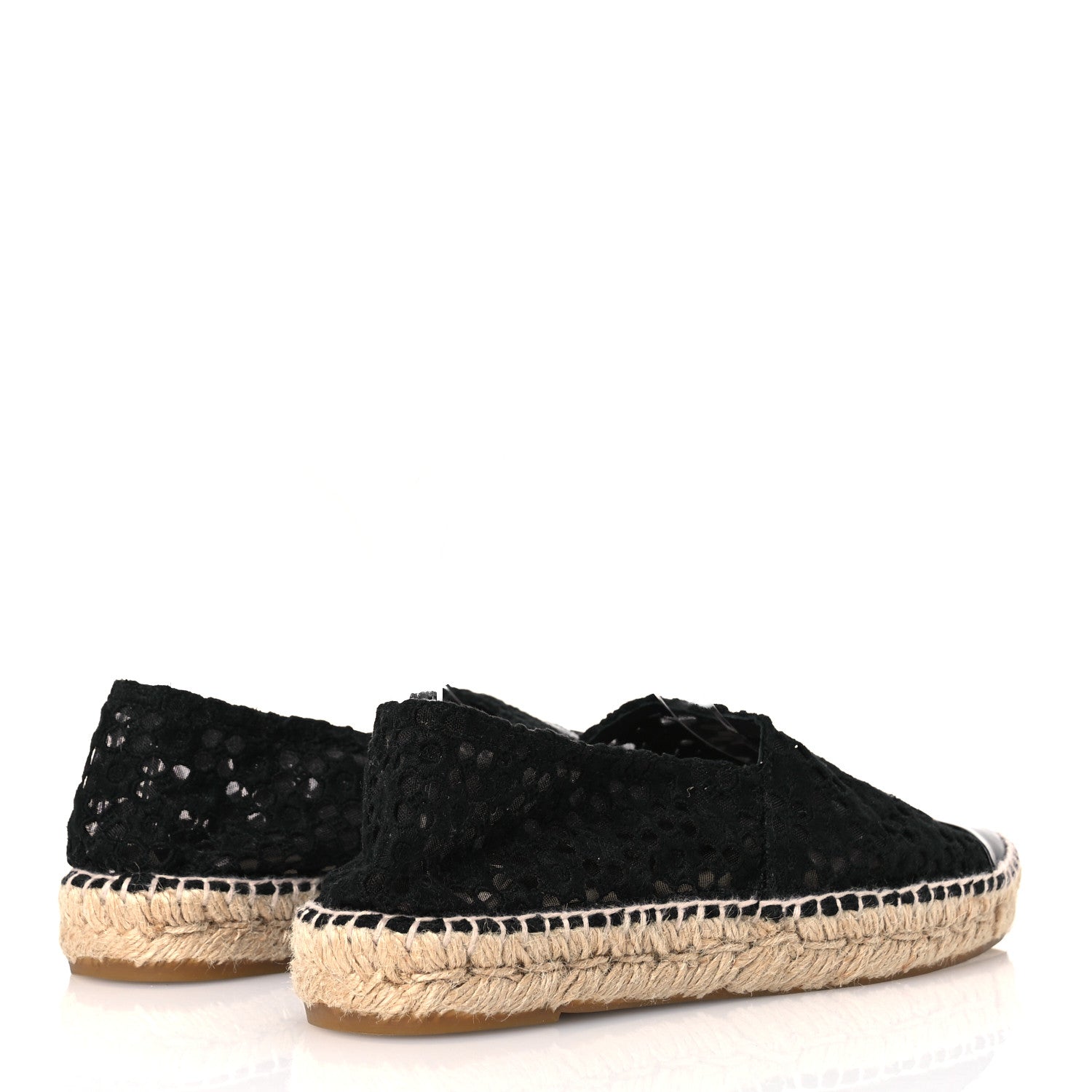 Chanel Lace Patent CC Espadrilles 40 Black 5 of 12